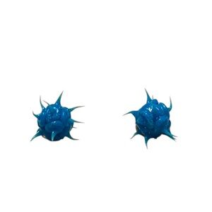 Royal Blue Punk Sparkle Spike Ball Earrings